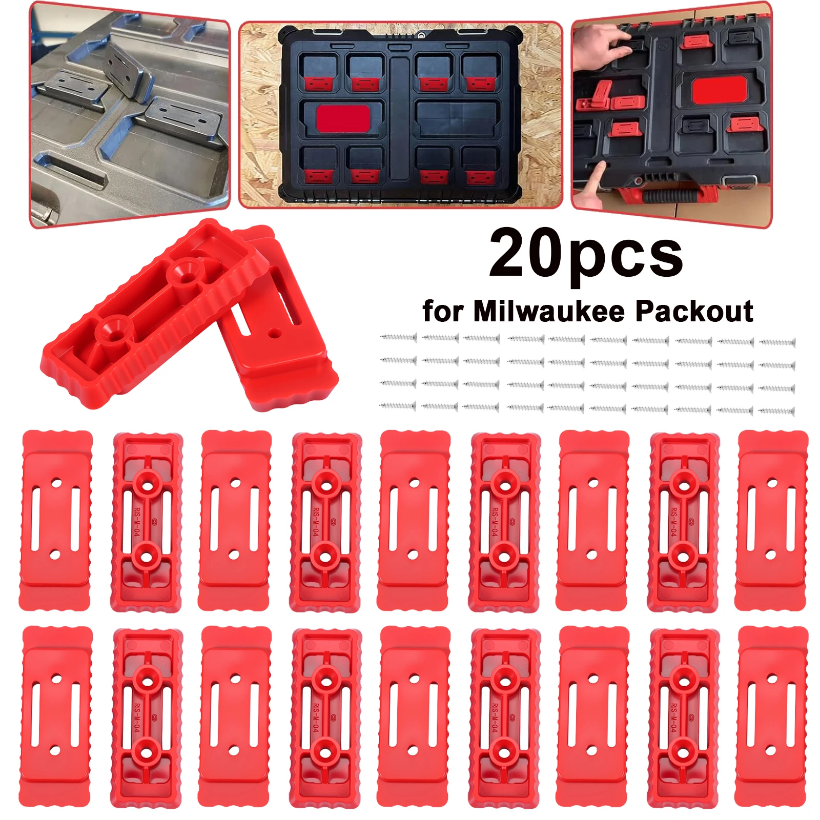 Workshop Electric Tools - 20 stuks montagevoetjes voor Milwaukee Packout-systeem