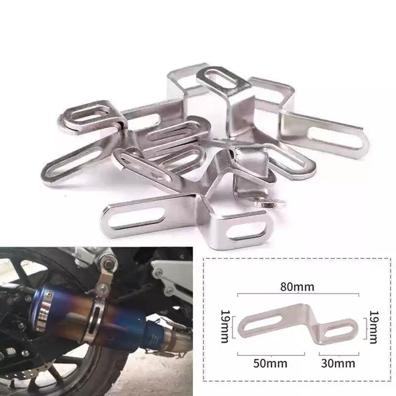 Pipe Clamp Bar - Beugel voor motorfietsuitlaatpijp Z-vormige motorfietsmodificatie Uitlaatpijpklemmen