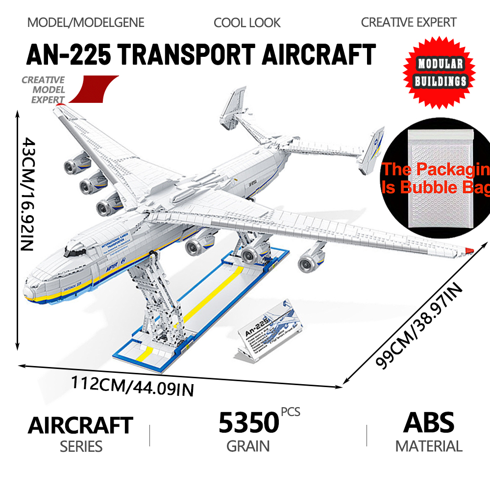 Hand Plane Block - A-225 Grote Transportvliegtuigen Modelbouwstenen 5350 Stuks