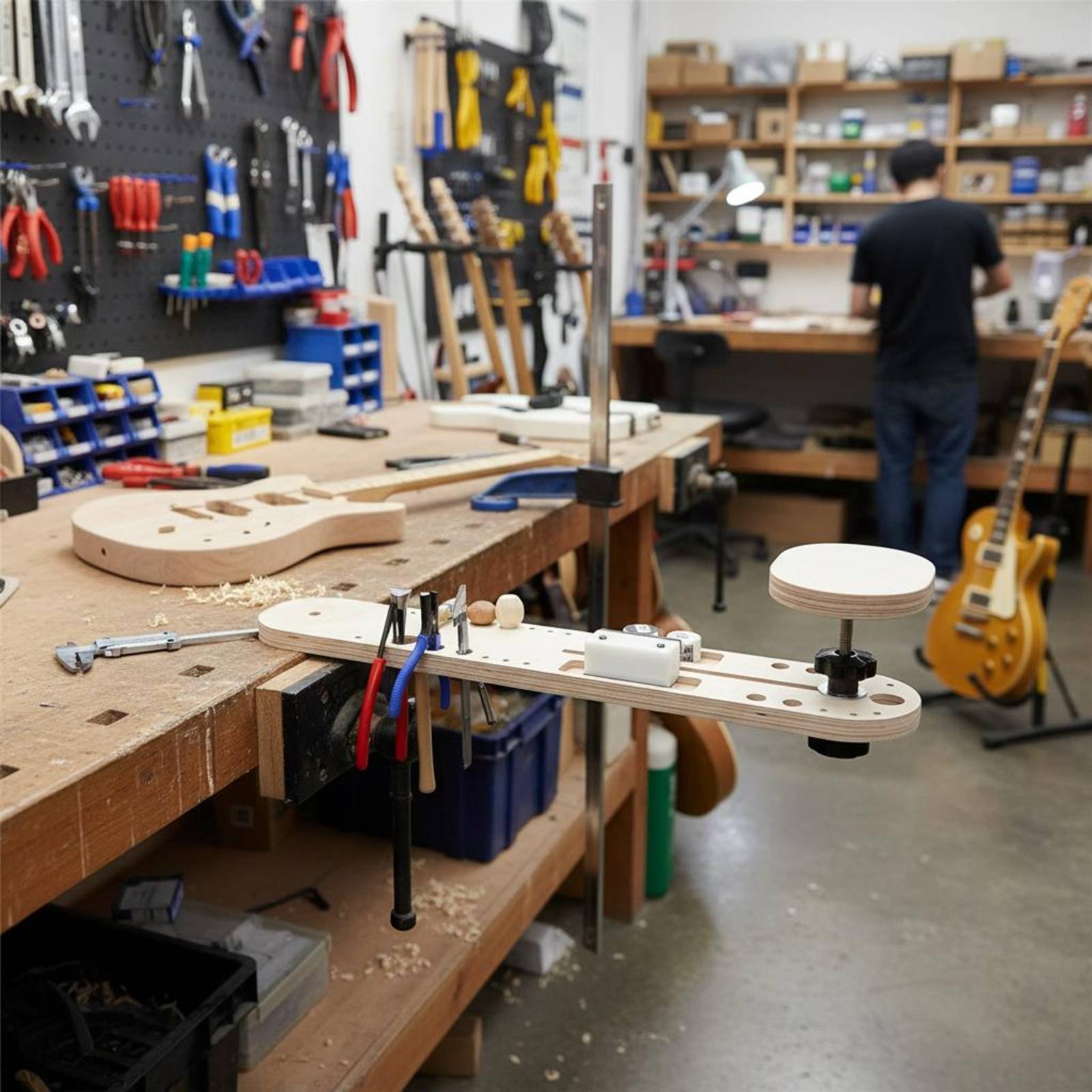 Design Tools Workshop - Instrumentenonderhoudstafel Uitschuifbaar ontwerp Gitaarreparatiestandaard Muziekinstrument Hefbaar