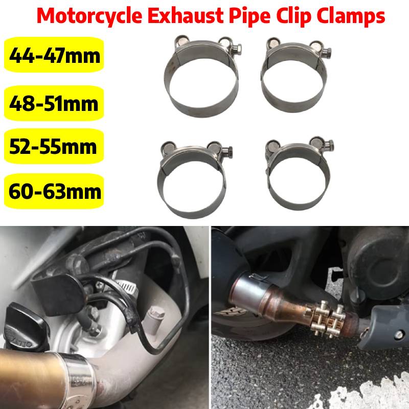 Pipe Clamp Bar - 44mm-63mm Motorfiets Uitlaat Clip Rvs Uitlaatpijp